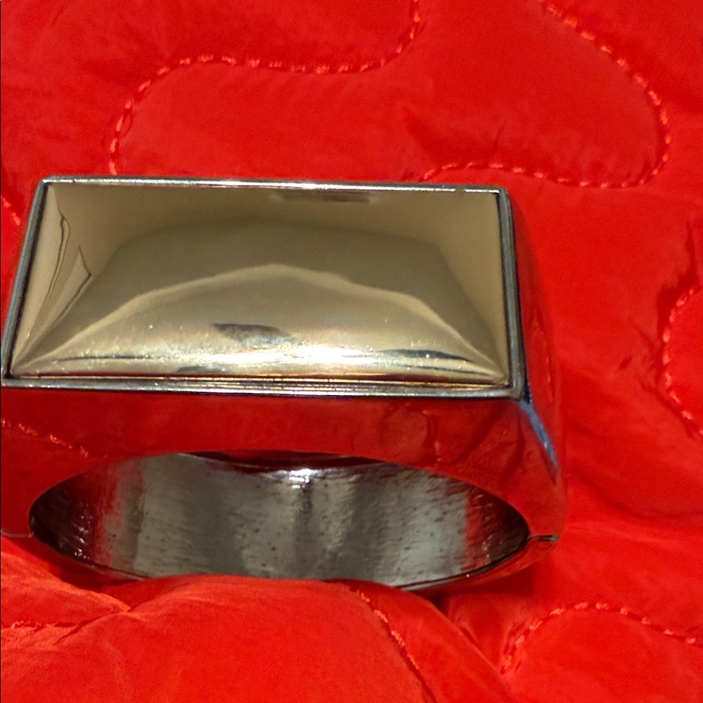 Sleek Silver Rectangular Cuff Bracelet - image 2